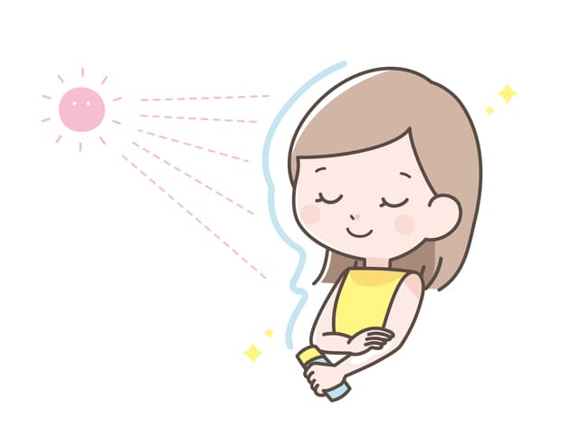 紫外線から守らている女性