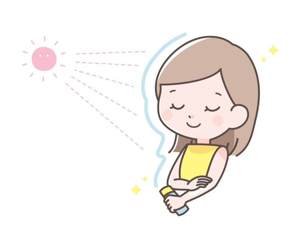 紫外線から守られている女性