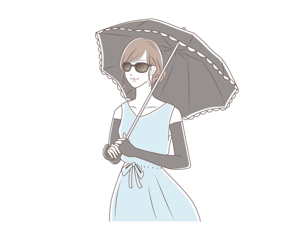 紫外線対策ばっちりの女性
