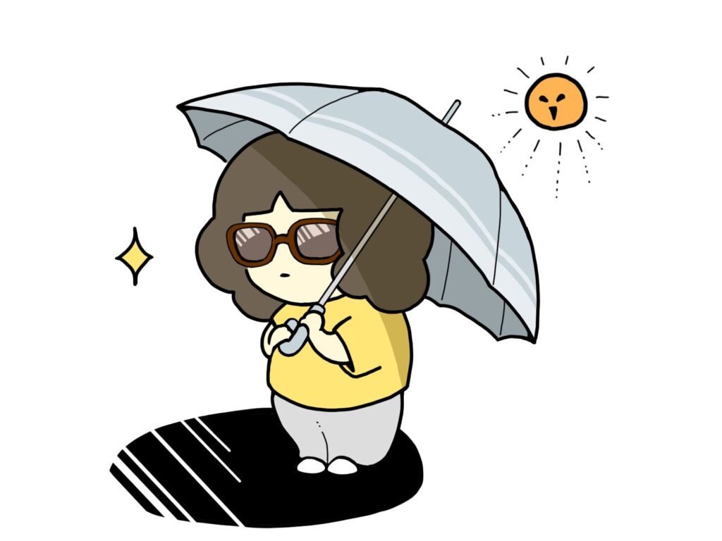 露出を極端に減らし紫外線対策ばっちりの女性