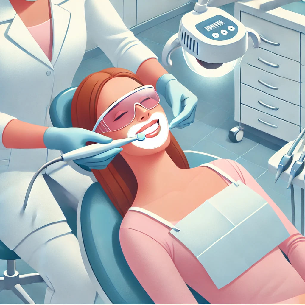 ホワイトニング施術中